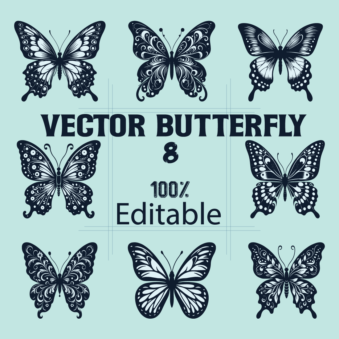 Butterfly vector artwork preview image.