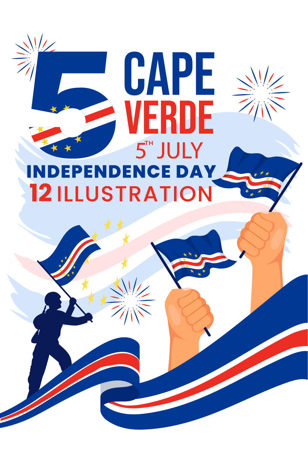 12 Cape Verde Independence Day Illustration pinterest preview image.