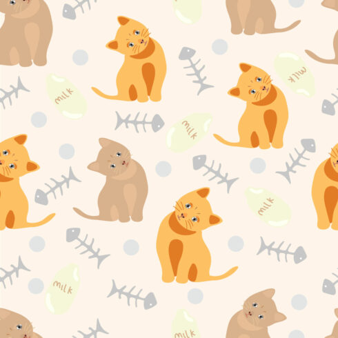 Curious Cat Seamless Pattern cover image.