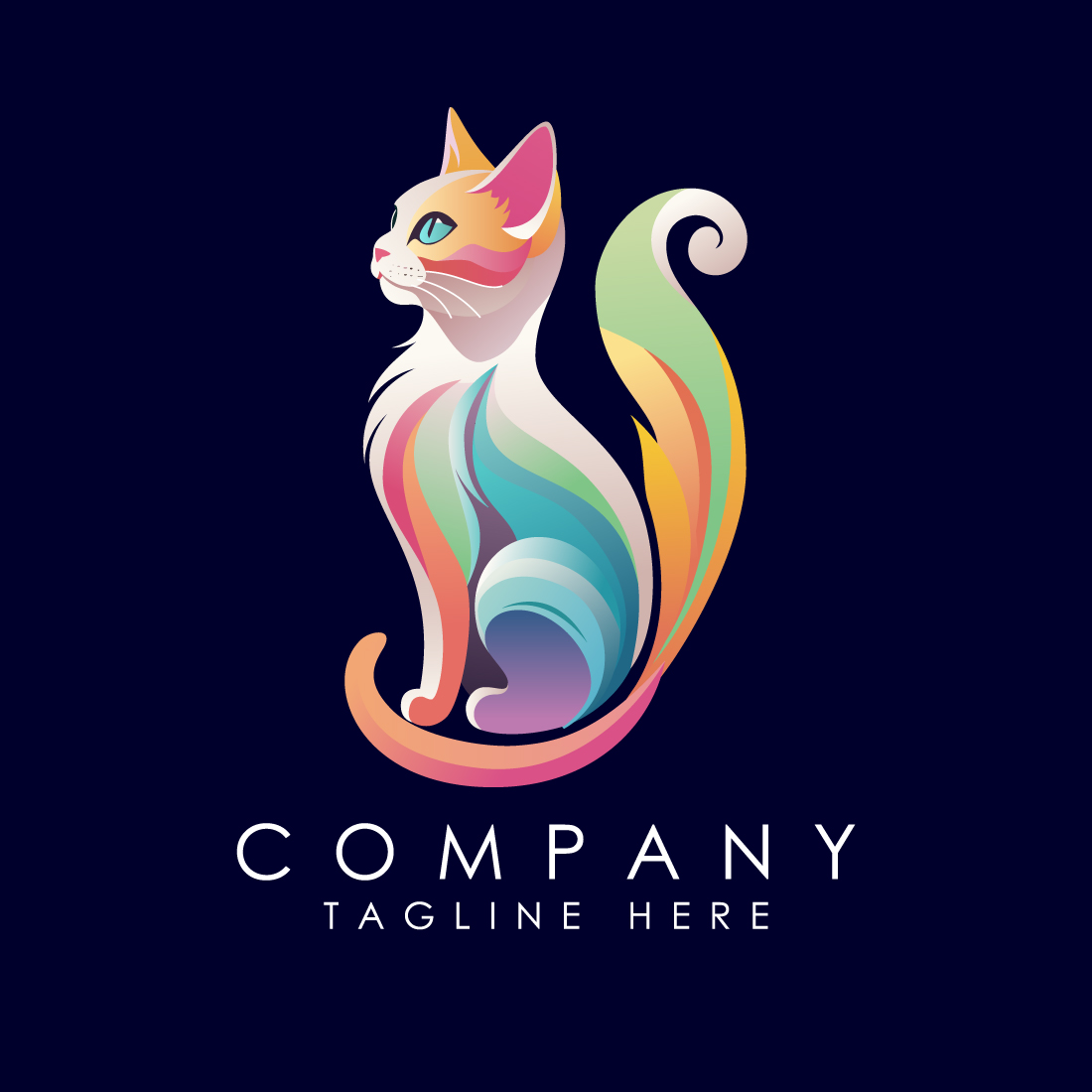 Cat Colorful Logo Cat Logo Design Vector illustration Animal Logo cover image.