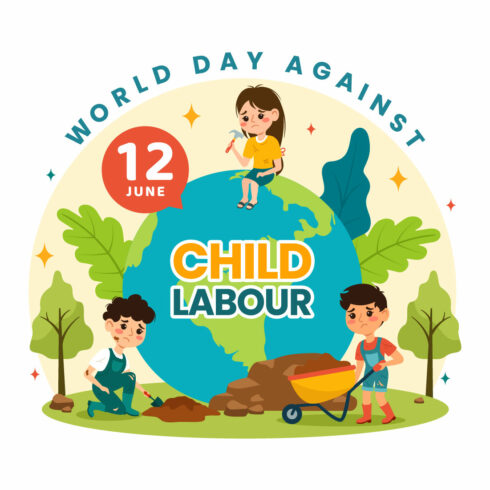 12 World Day Against Child Labour Illustration cover image.