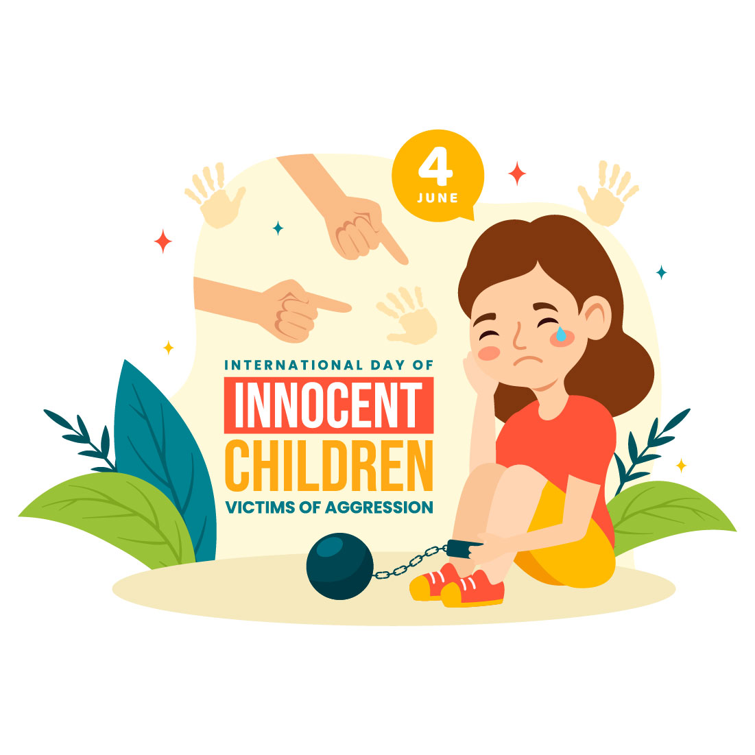 12 Children Victims of Aggression Illustration preview image.