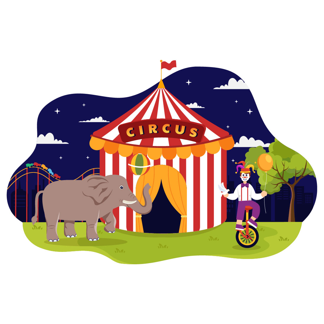 12 Circus Show Illustration preview image.