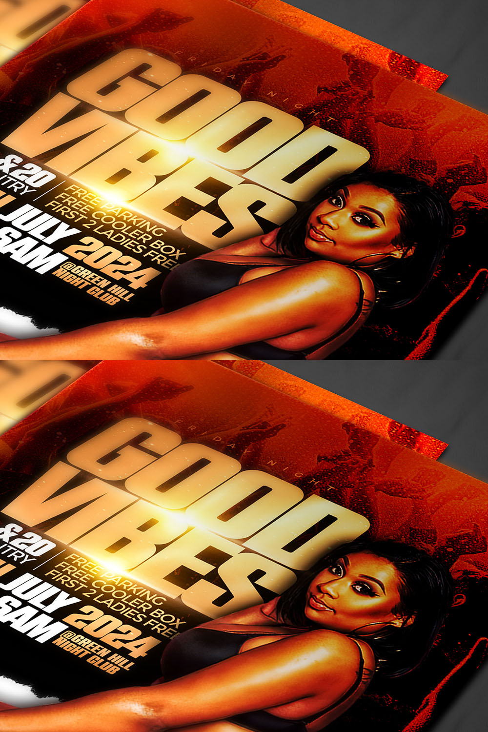 Club Party flyer template PSD pinterest preview image.
