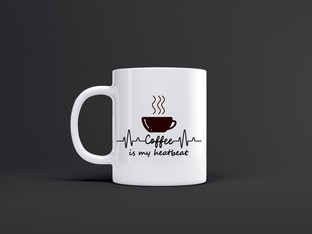 coffee is my heartbeat mug design 208