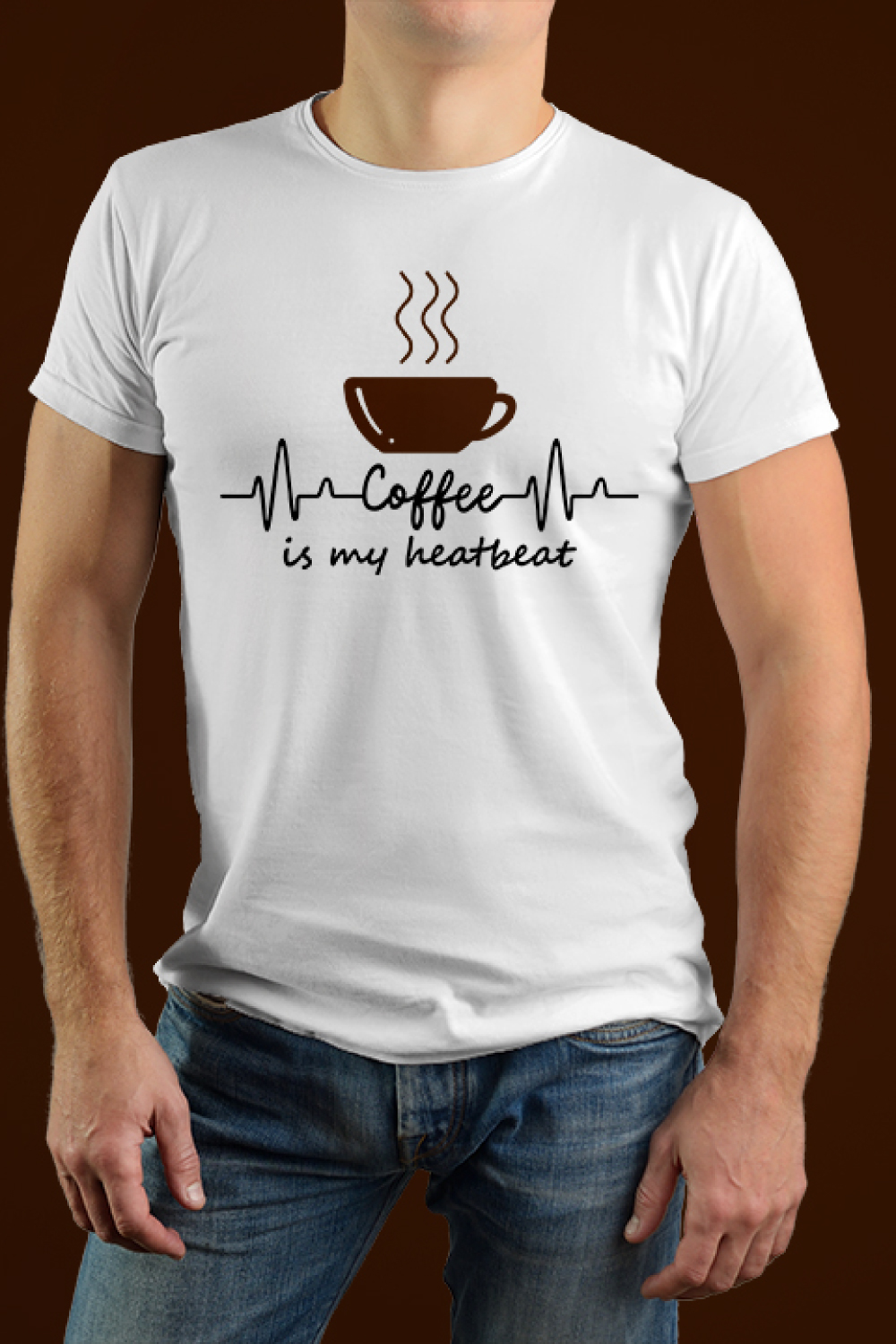 Coffee is my heartbeat t shirt design pinterest preview image.