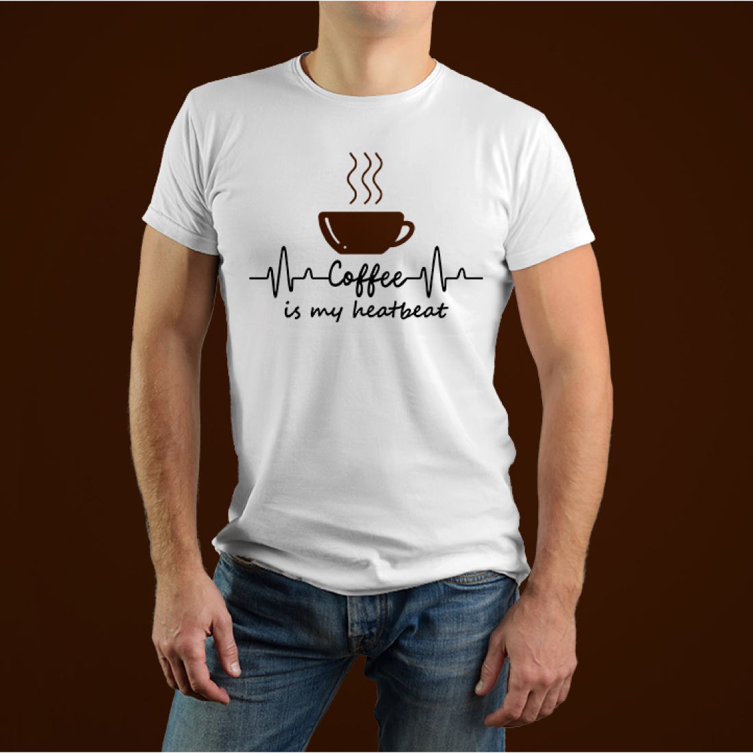 Coffee is my heartbeat t shirt design cover image.