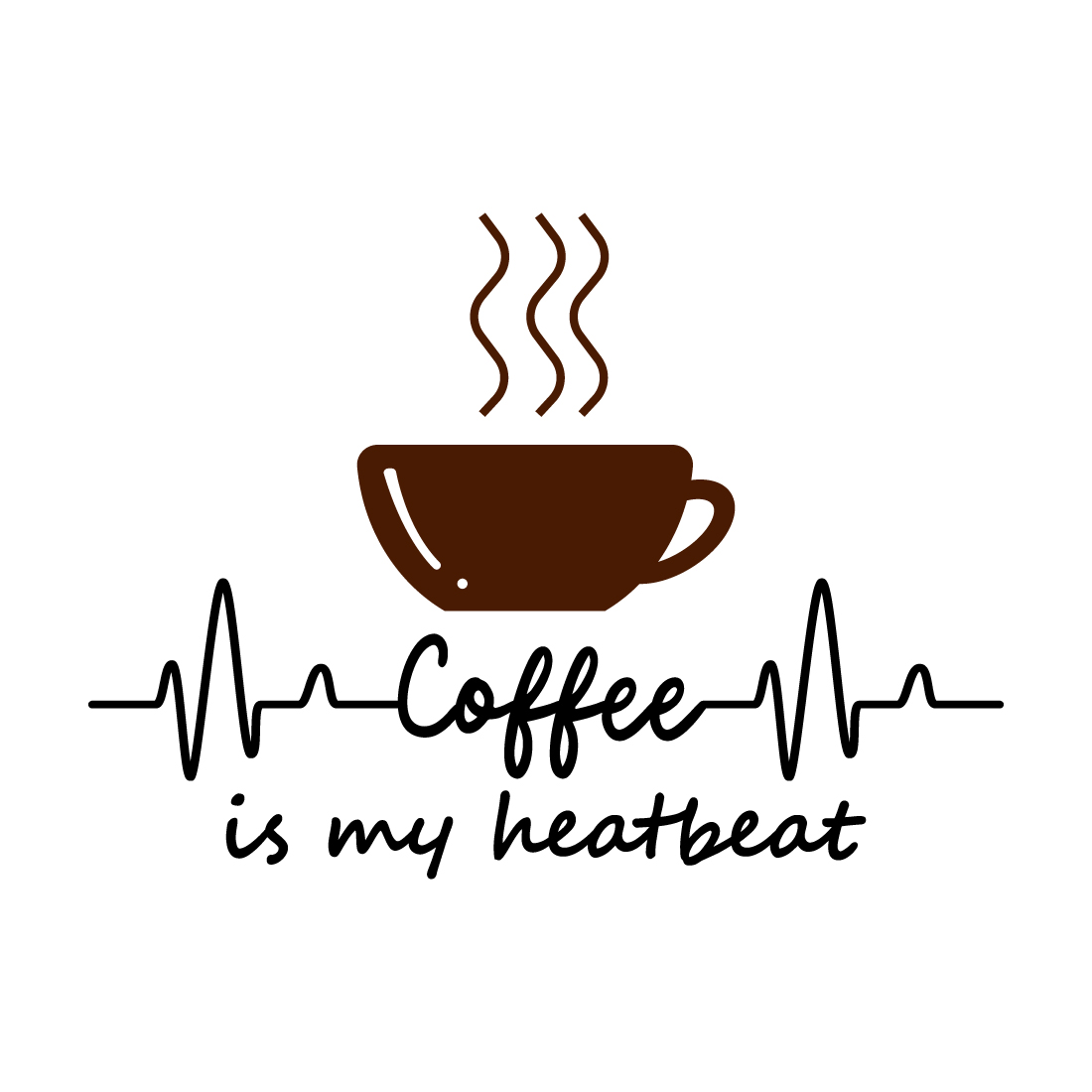 Coffee is my heartbeat t shirt design preview image.