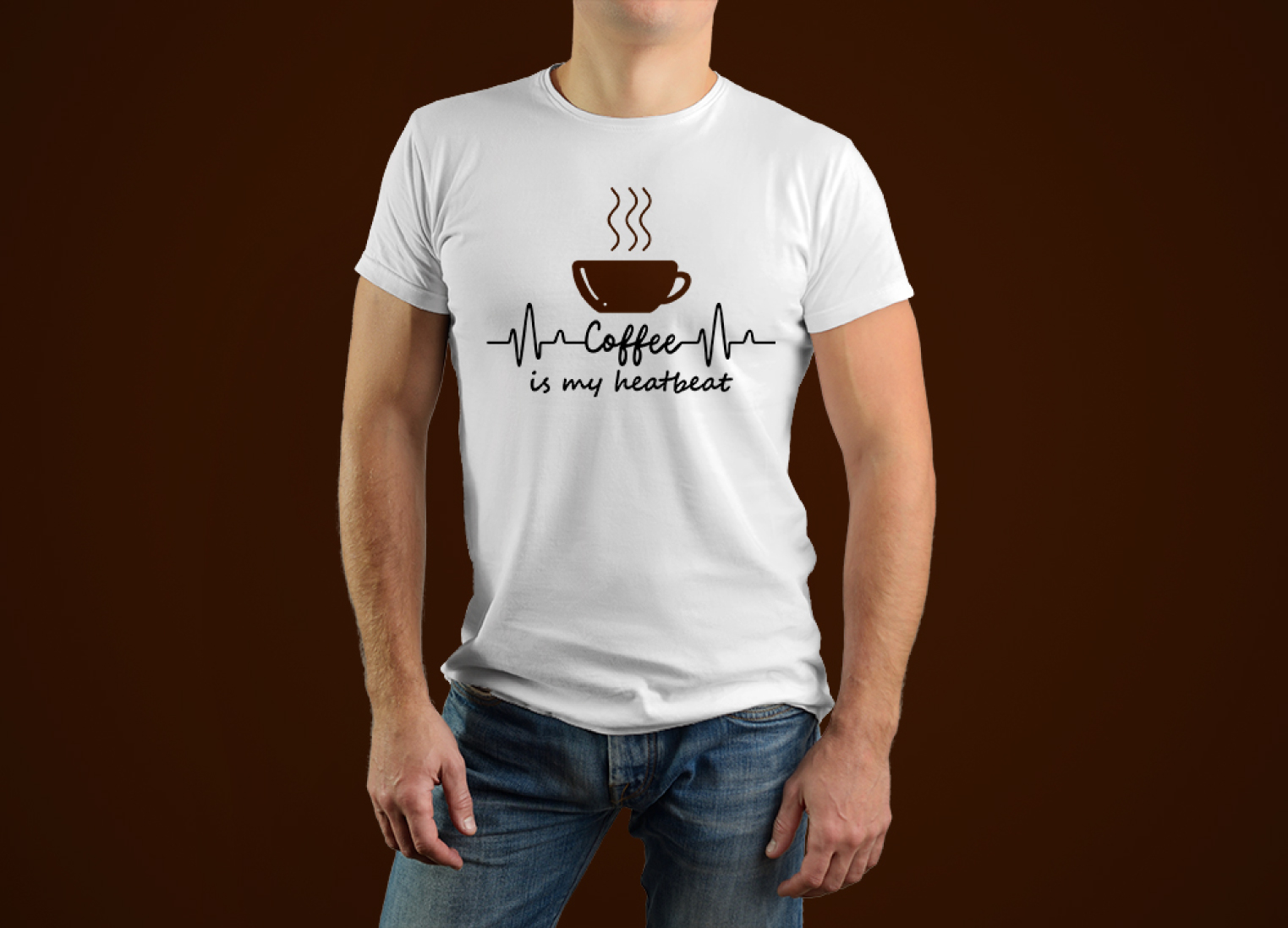 coffee is my heartbeat tshirt design 434