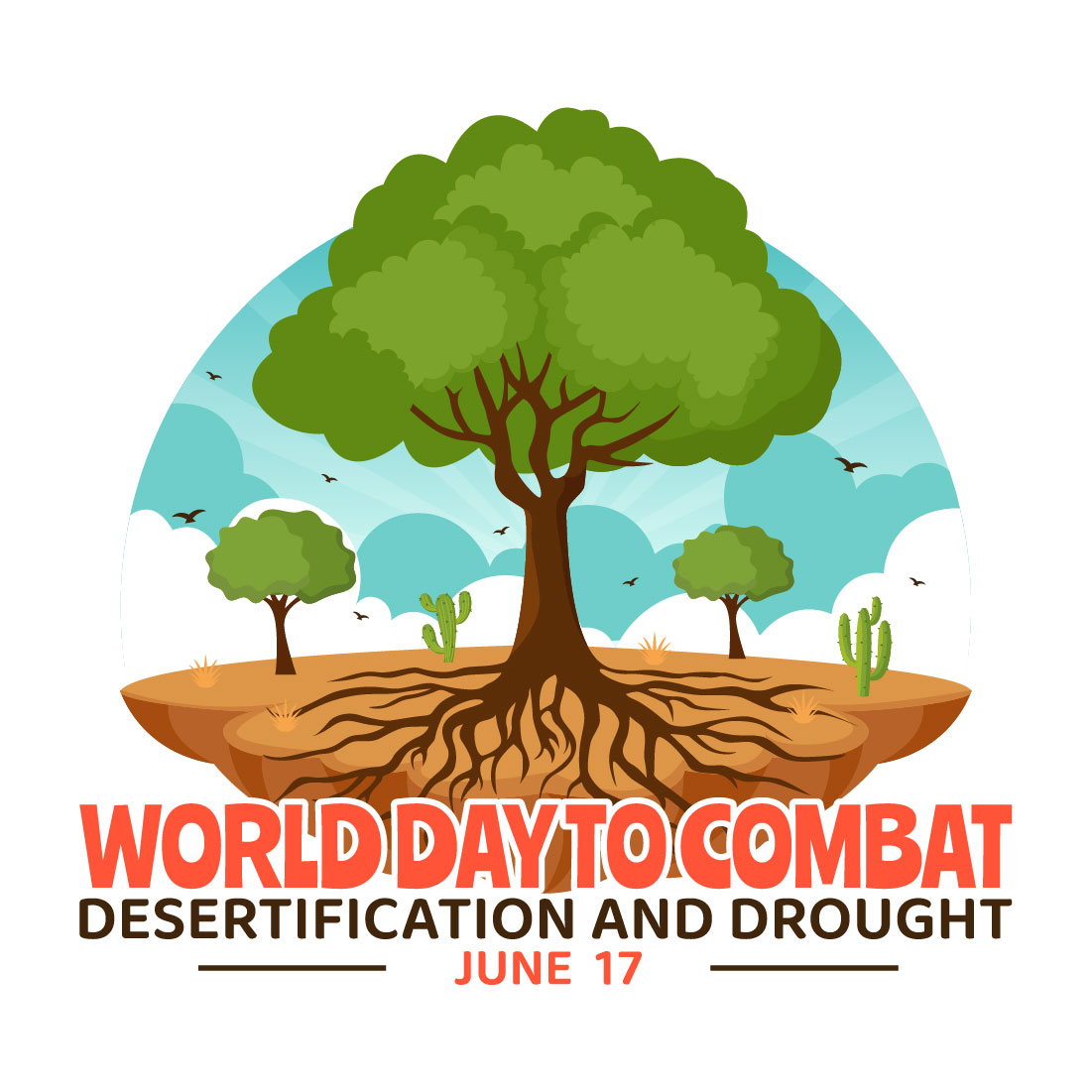 12 Day to Combat Desertification and Drought Illustration preview image.
