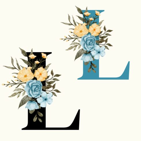 Elegant Floral Letter L cover image.