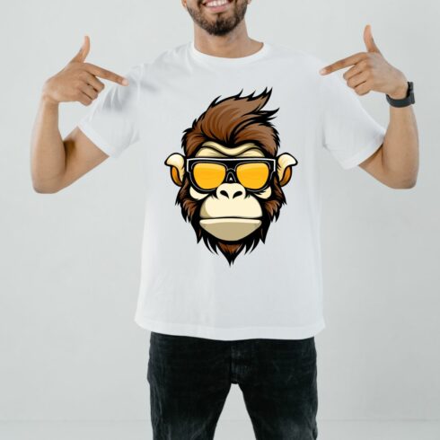 Cute and funny monkey face design cover image.
