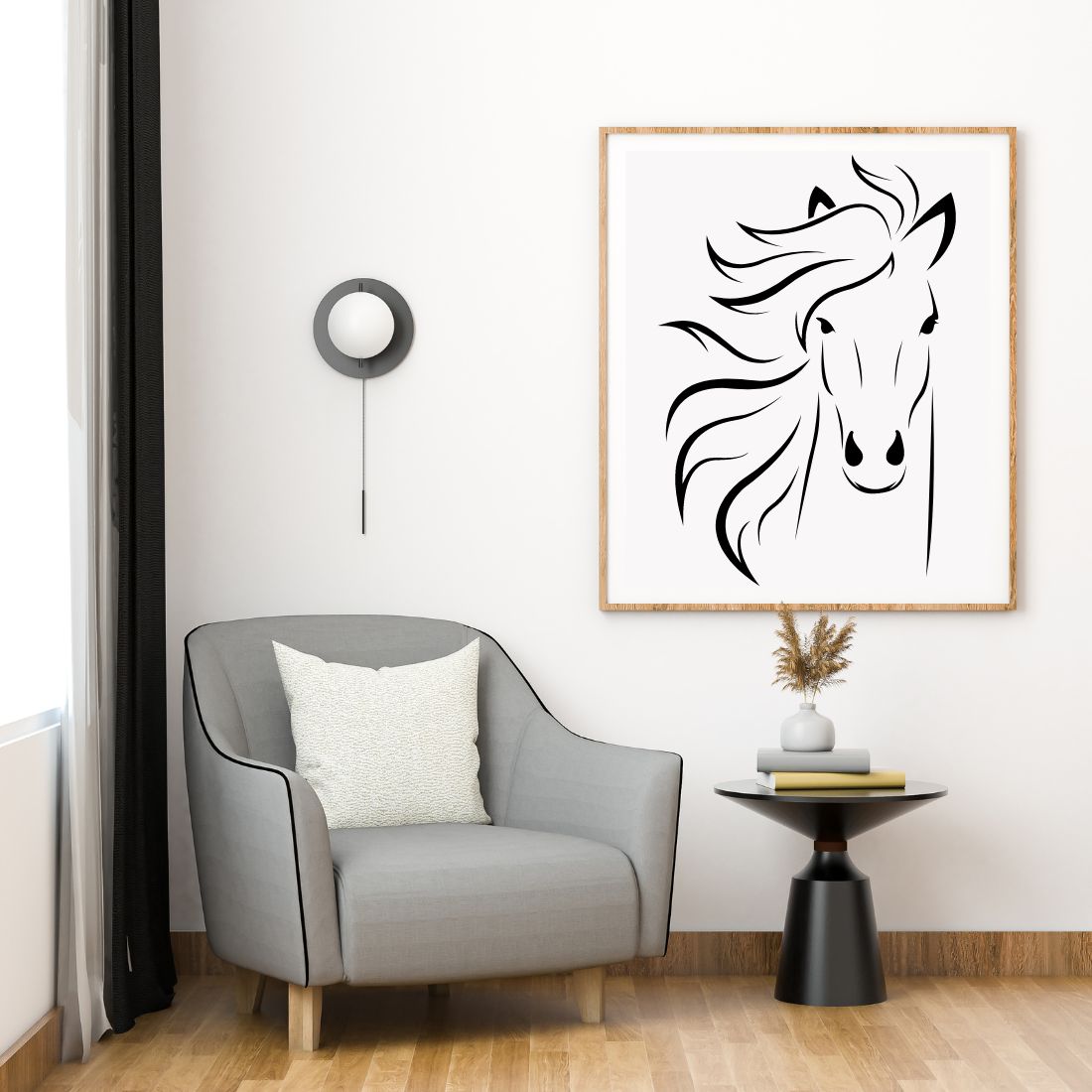 Horse Art Line, Wall Art Print preview image.