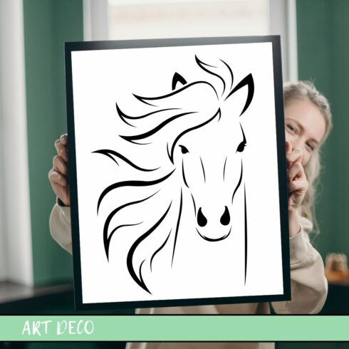 Horse Art Line, Wall Art Print cover image.