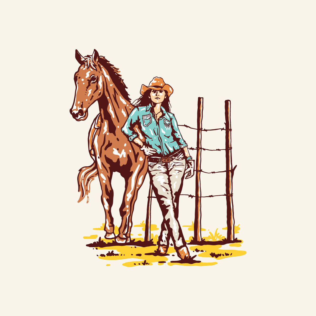 cowgirl illustration bundle 03 529