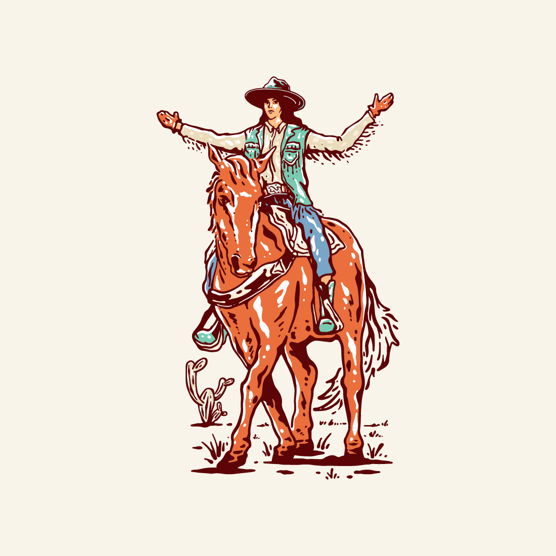 cowgirl illustration bundle 04 241