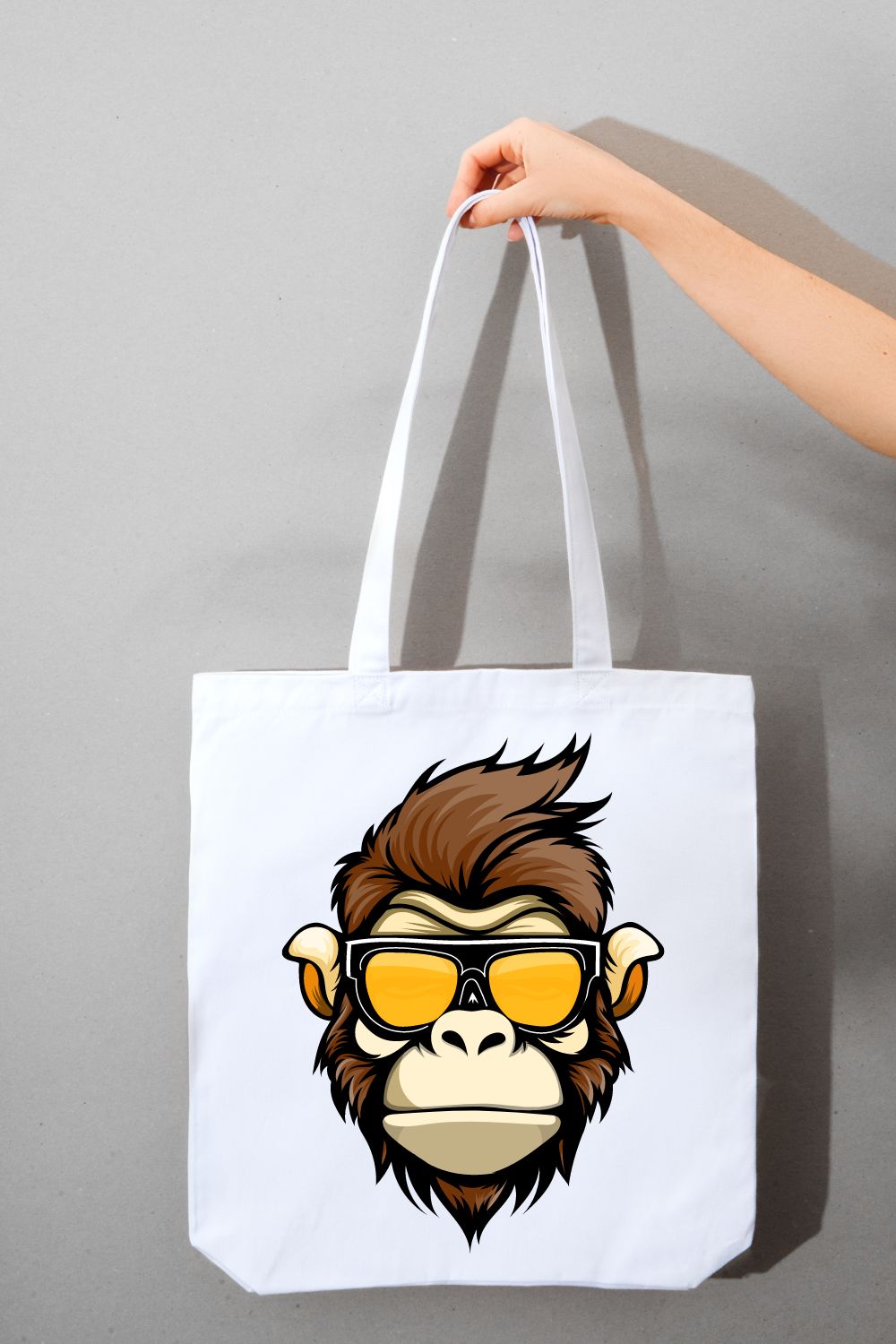 Cute and funny monkey face design pinterest preview image.