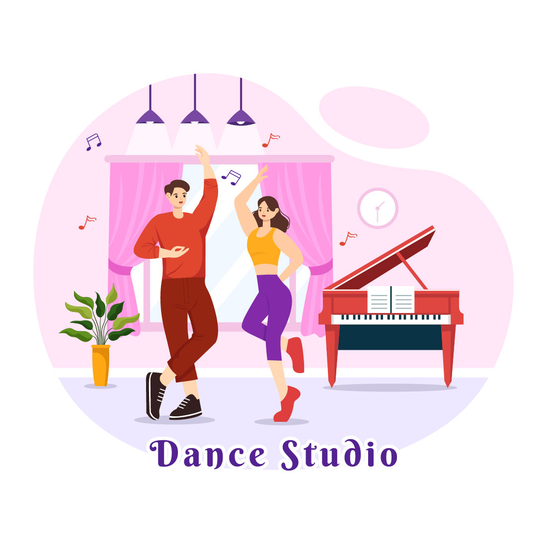 12 Dance Studio Illustration cover image.
