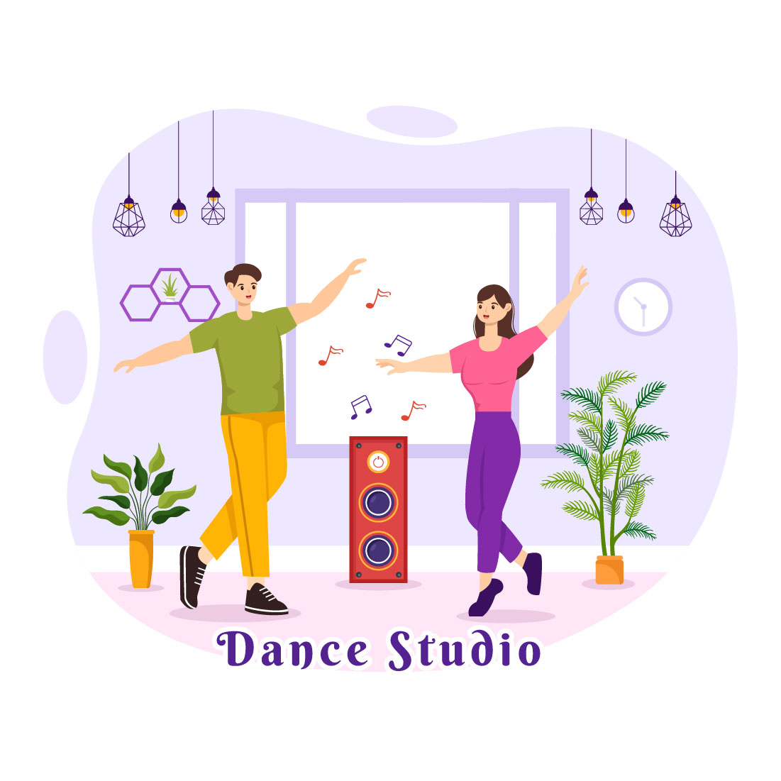 12 Dance Studio Illustration preview image.