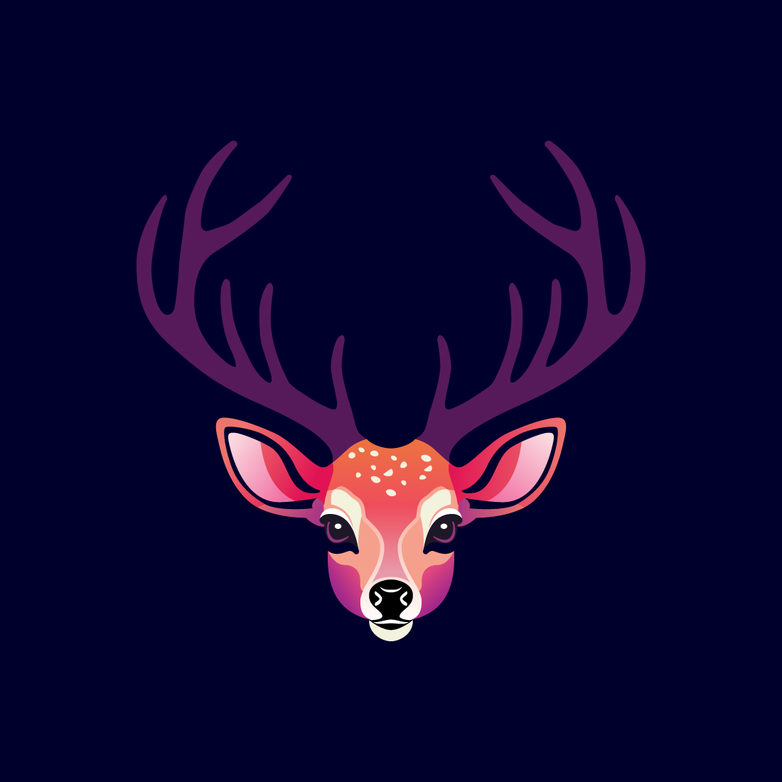 Deer Colorful Logo Deer Head Logo Design Vector illustration cover image.