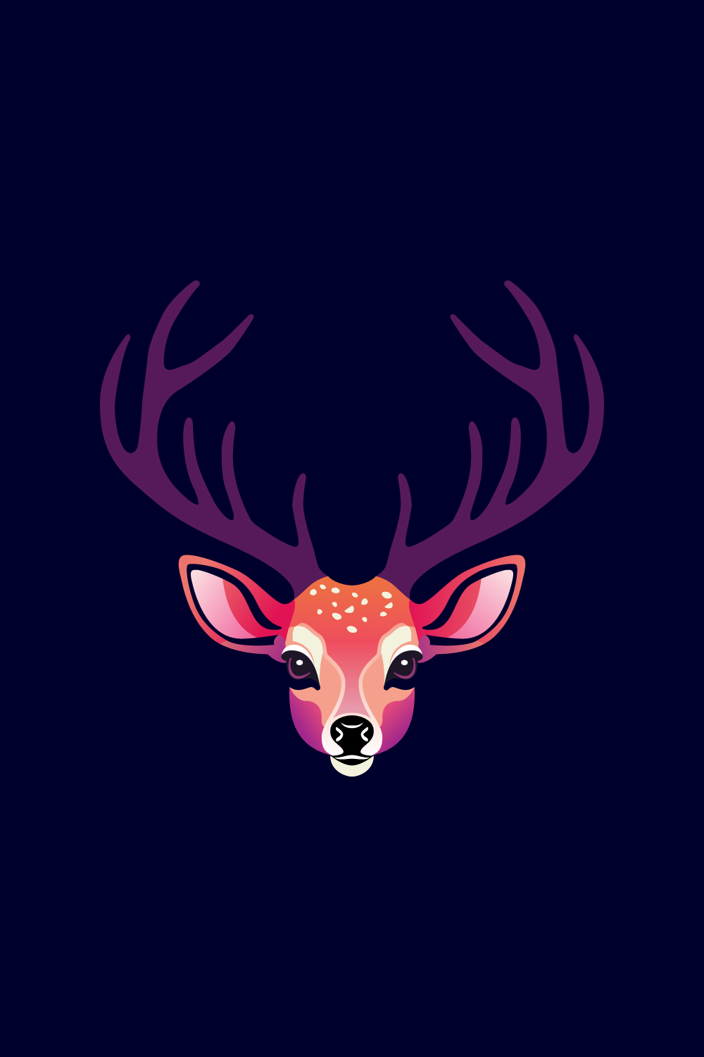 Deer Colorful Logo Deer Head Logo Design Vector illustration pinterest preview image.