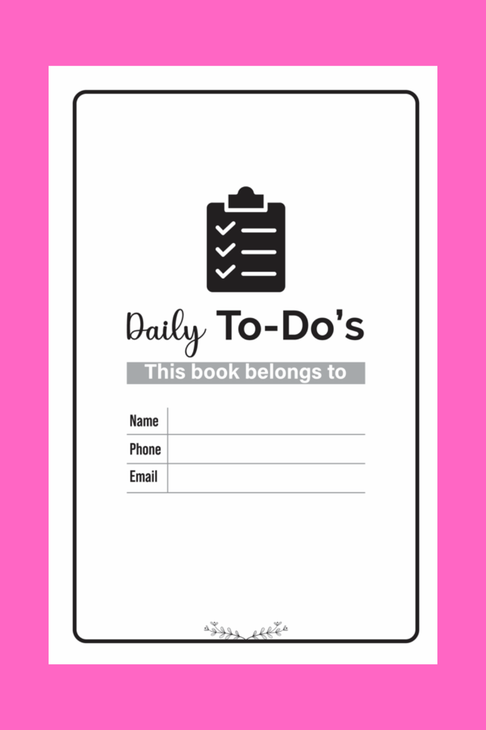 Kdp Interior Daily to Do List Planner pinterest preview image.