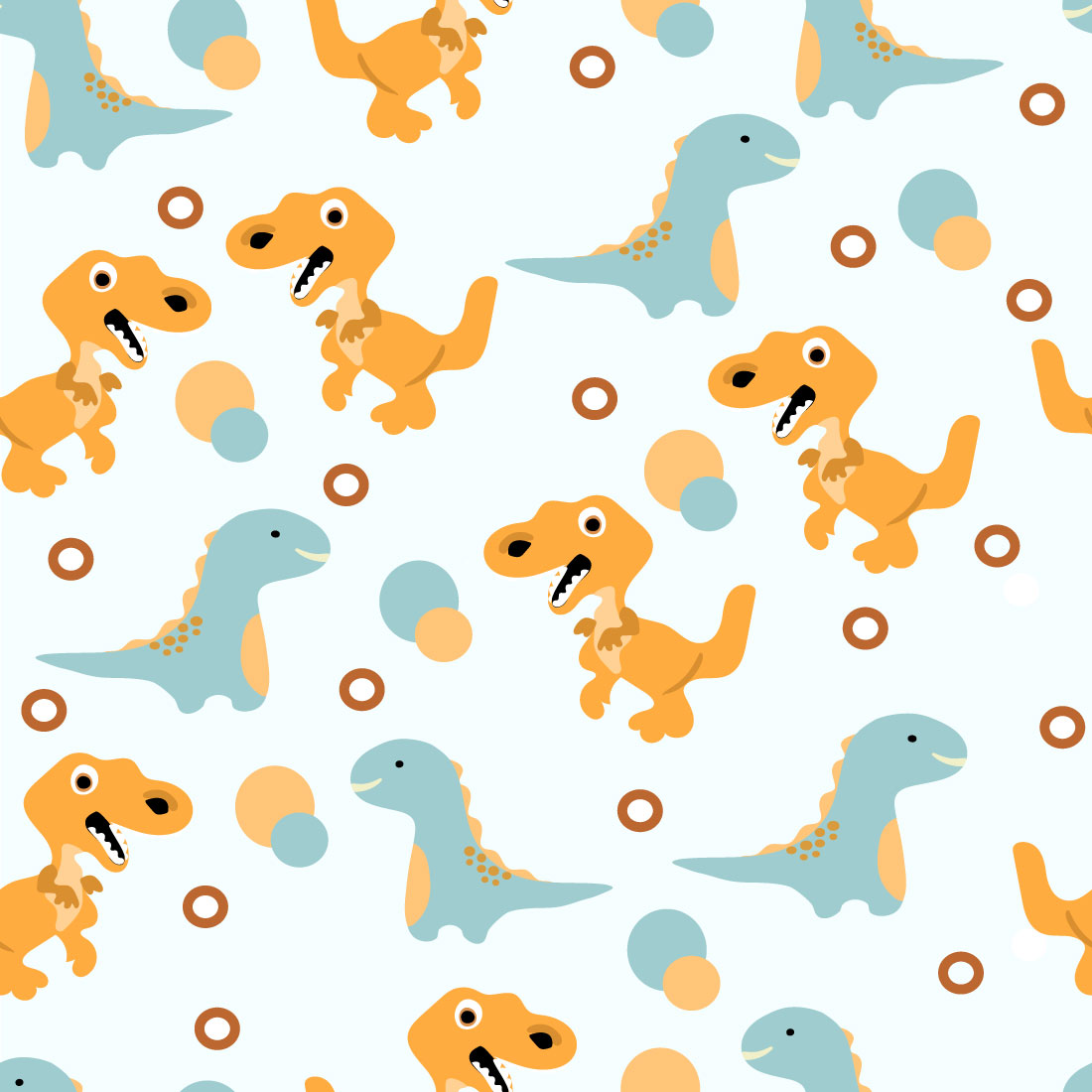 Dino Doodle Seamless Pattern - MasterBundles