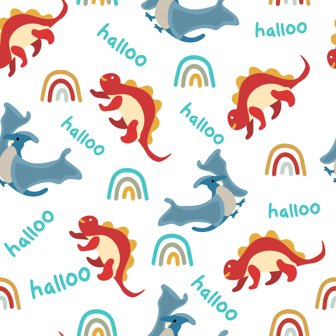Dino Seamless Pattern preview image.