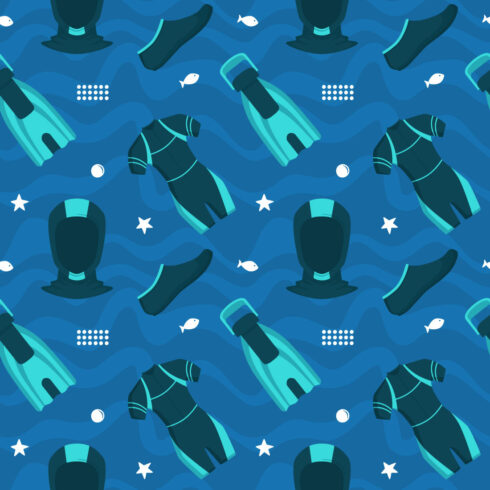 Diving Seamless Pattern cover image.
