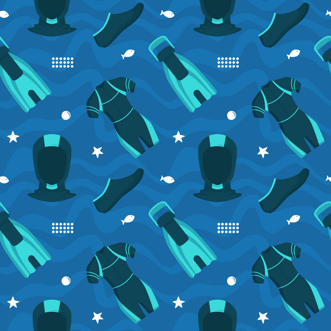 Diving Seamless Pattern cover image.