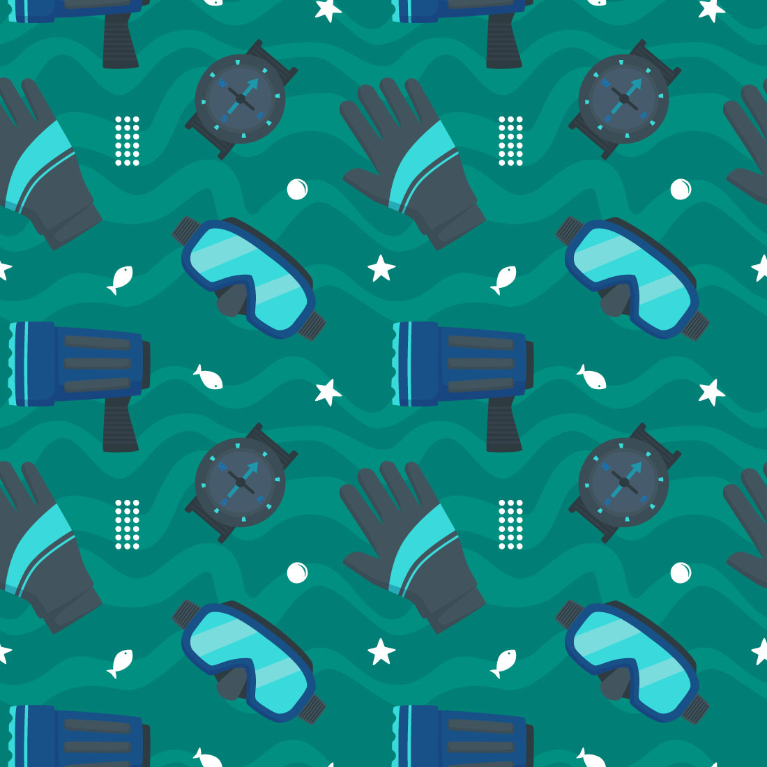 Diving Seamless Pattern preview image.