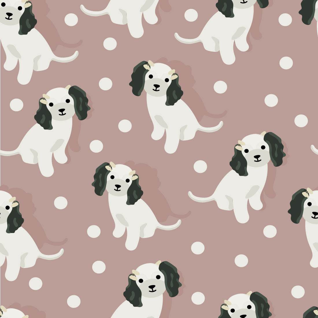 Cute Puppy Seamless Pattern preview image.