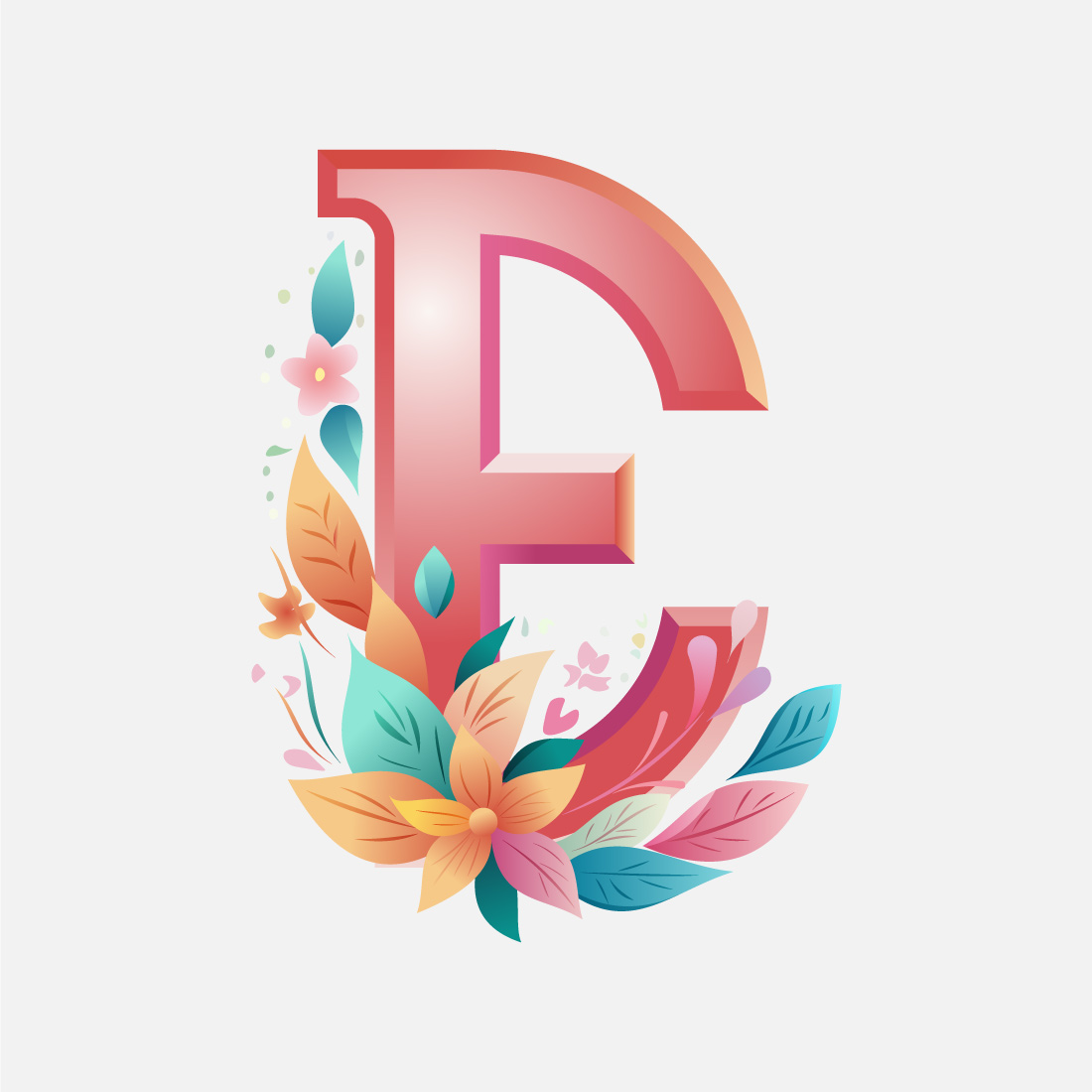 Floral alphabet E Logo for wedding invitations, greeting card, birthday, logo, poster other ideas preview image.