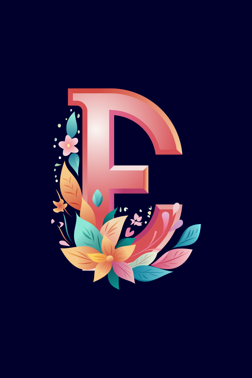 Floral alphabet E Logo for wedding invitations, greeting card, birthday, logo, poster other ideas pinterest preview image.