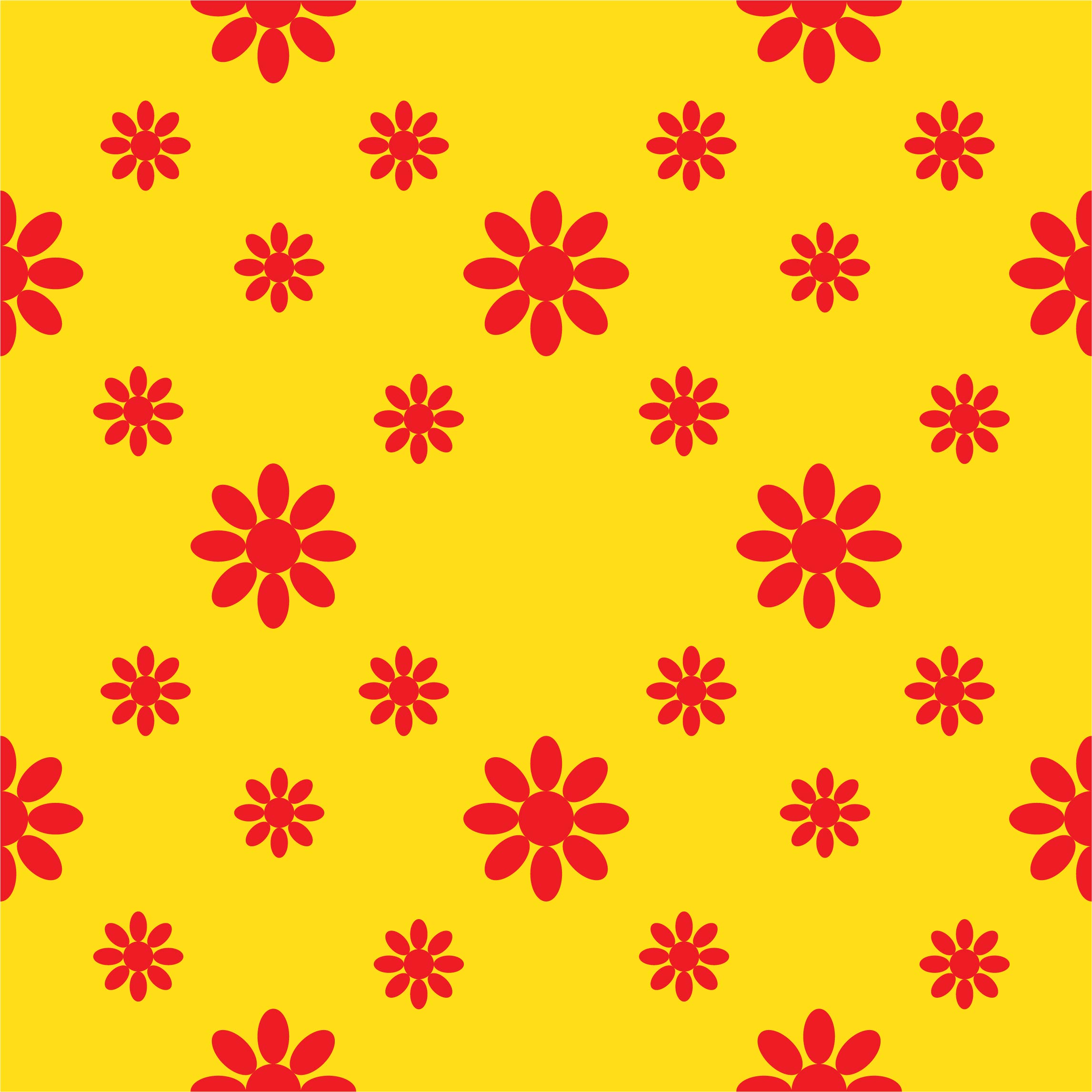 Red Flower Yellow Background Pattern preview image.