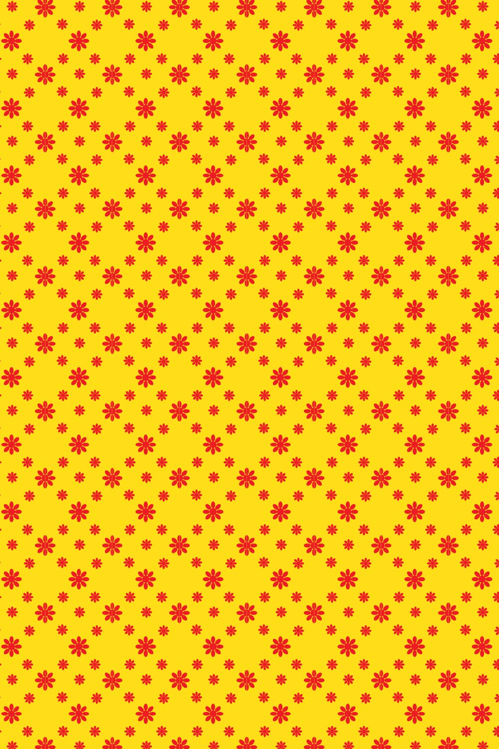 Red Flower Yellow Background Pattern pinterest preview image.