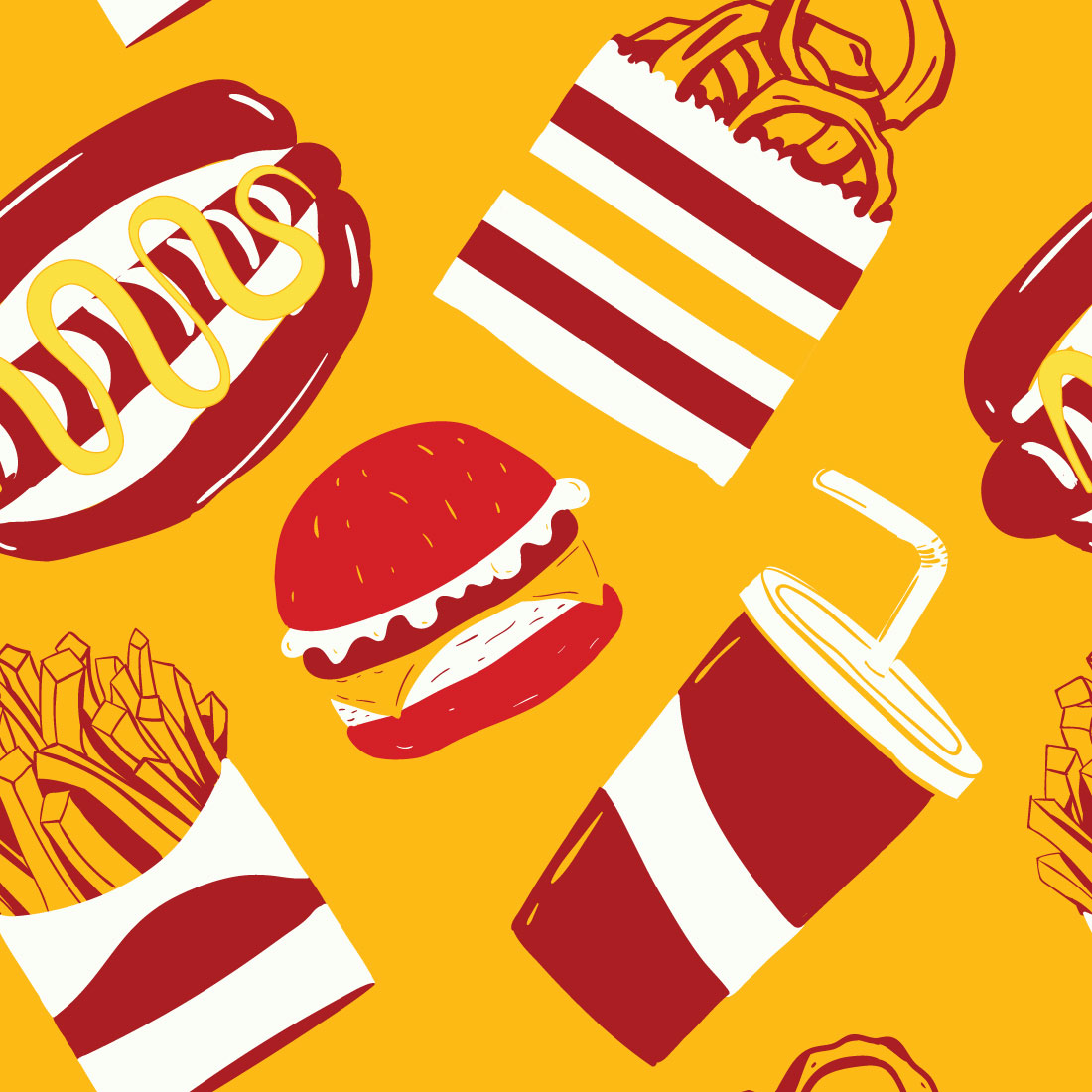 fast food seamless pattern 03 118