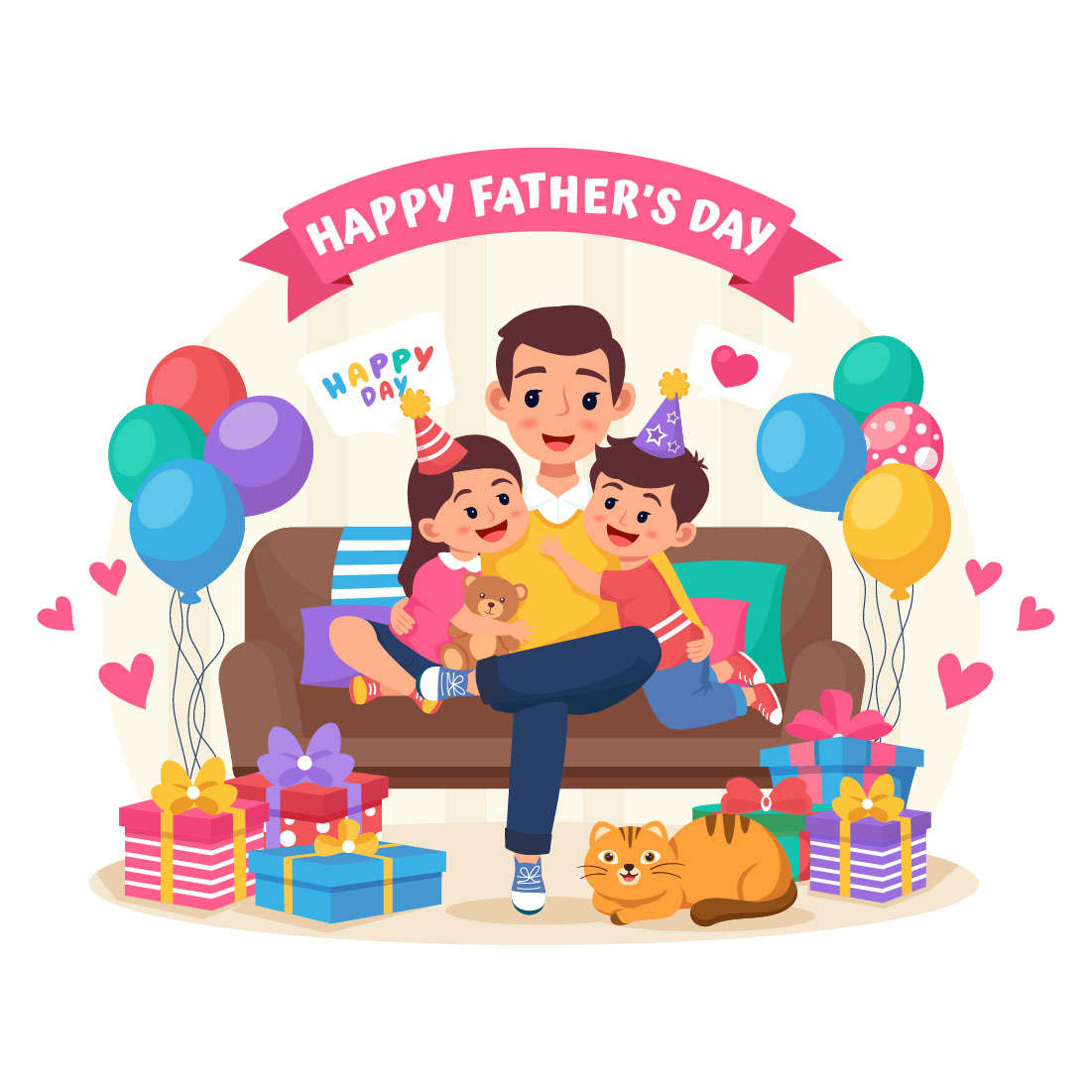 12 Happy Fathers Day Illustration cover image.