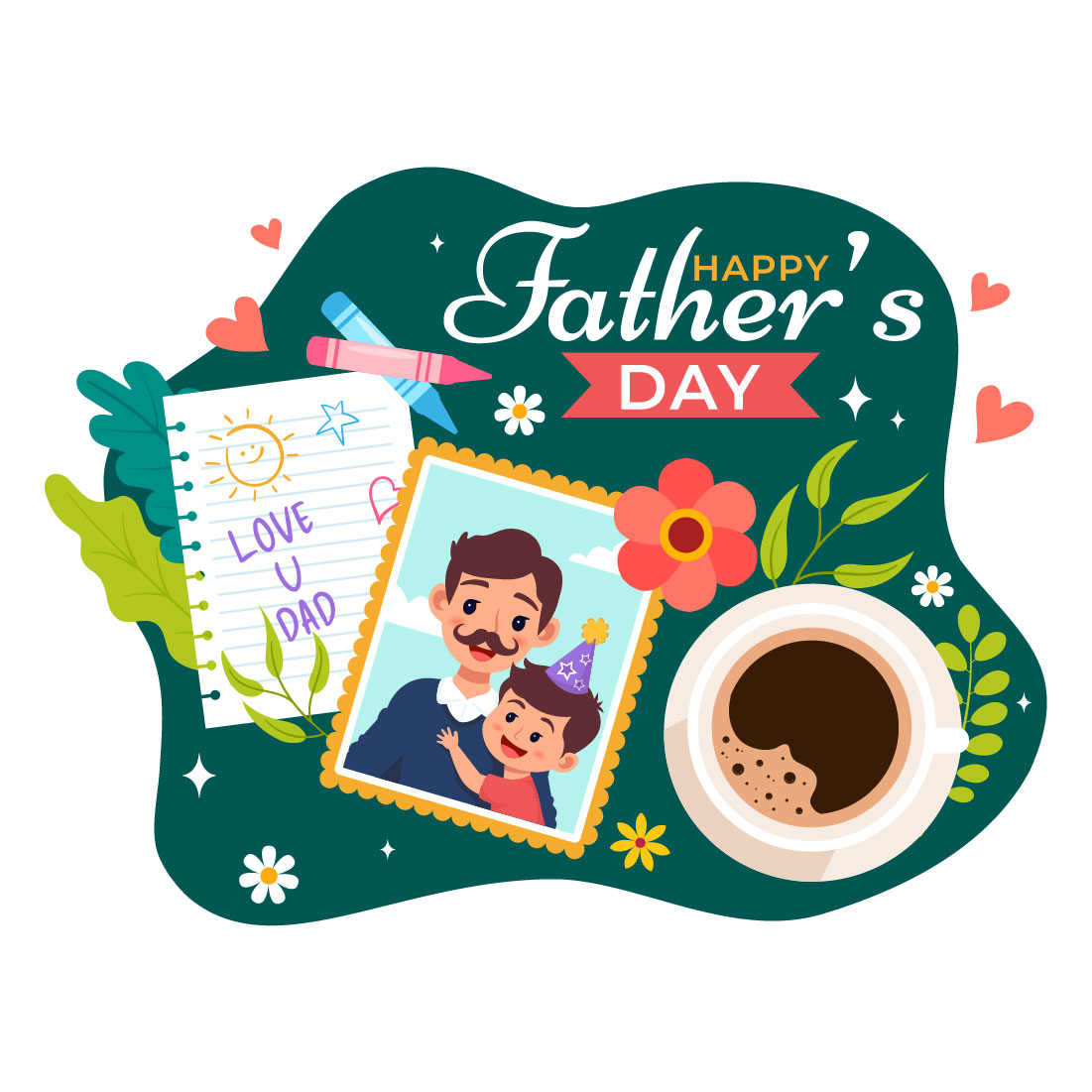 12 Happy Fathers Day Illustration preview image.