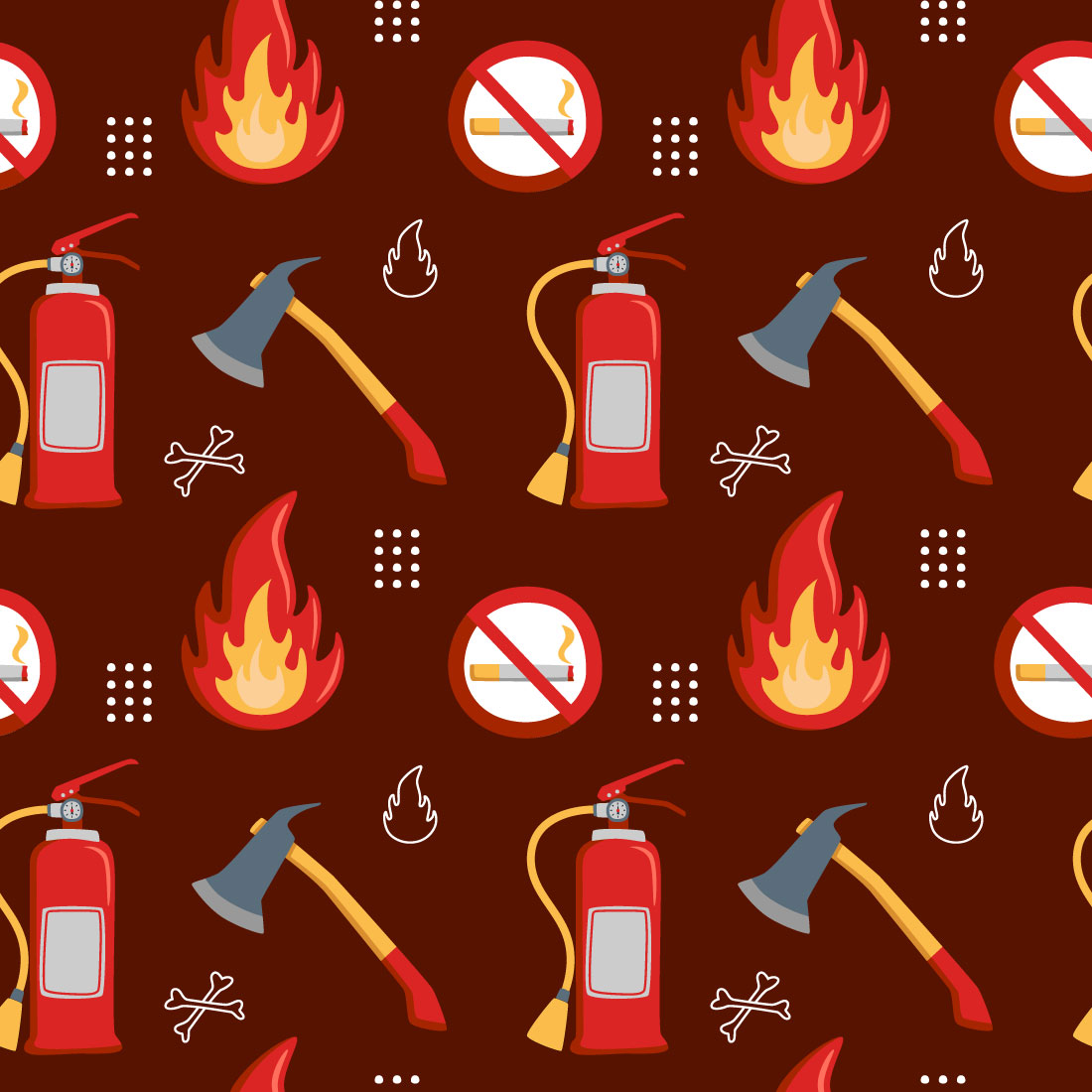 Firefighter Seamless Pattern cover image.