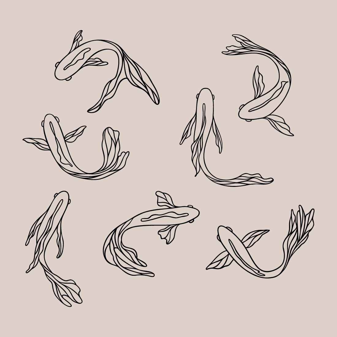 Fish line art | Free SVG