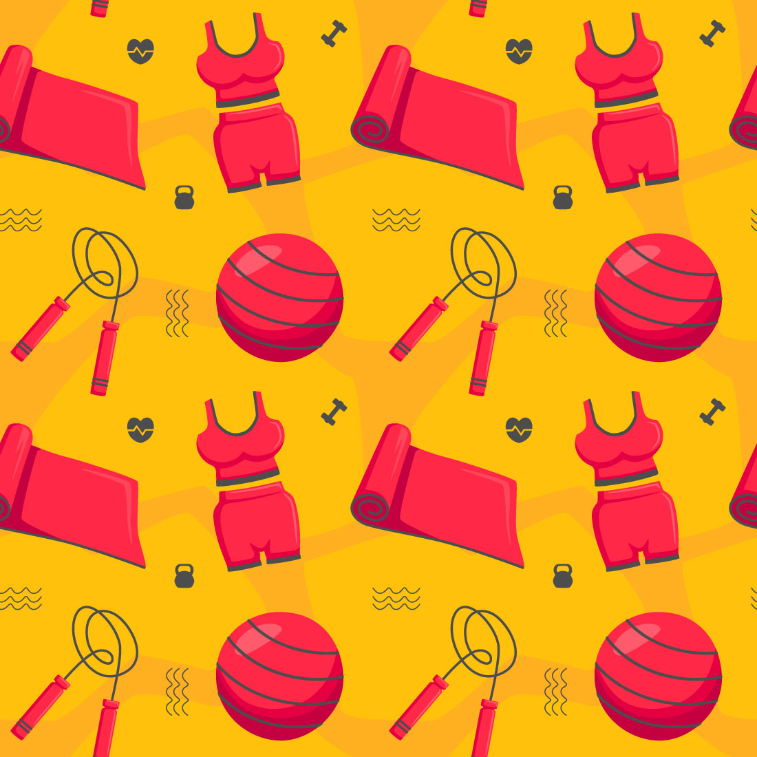 Fitness Seamless Pattern preview image.