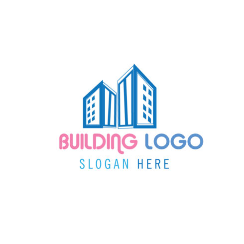 Flat Vector minimalist architecture or building logo cover image.