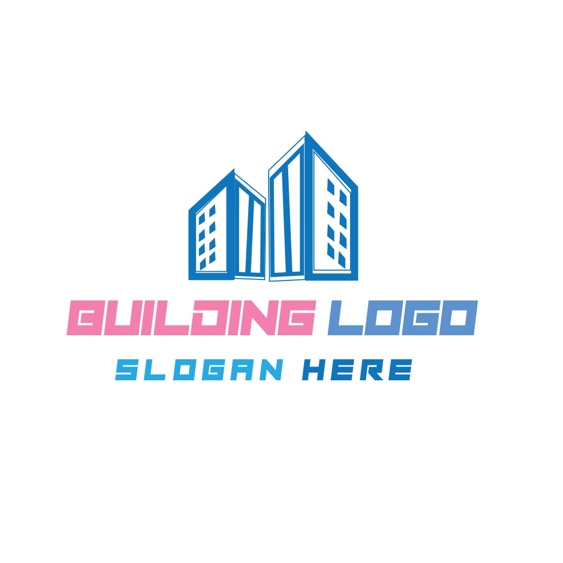 Flat Vector minimalist architecture or building logo preview image.