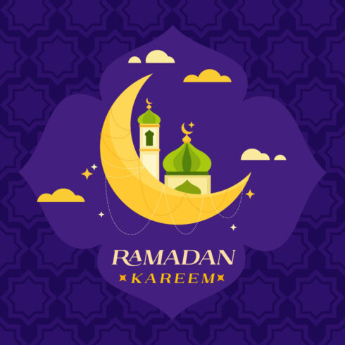 Flat Ramadan Kareem Moon cover image.