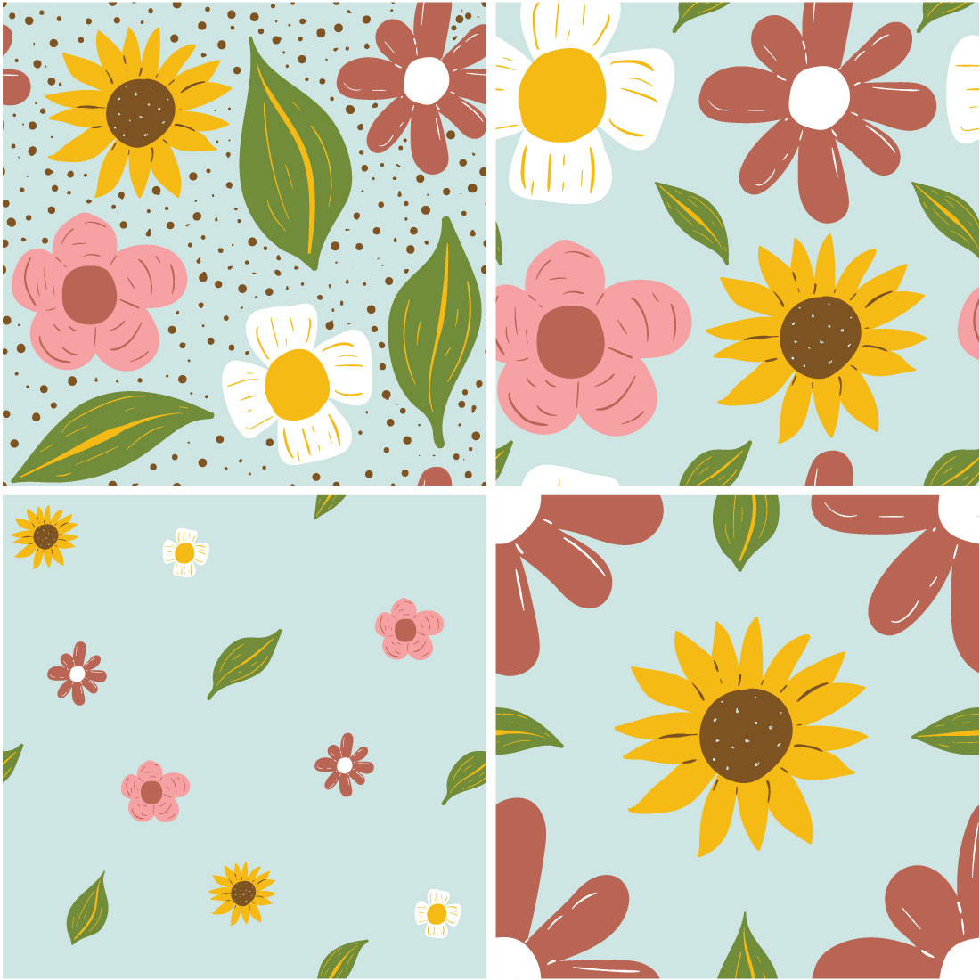 Flower Seamless Pattern preview image.