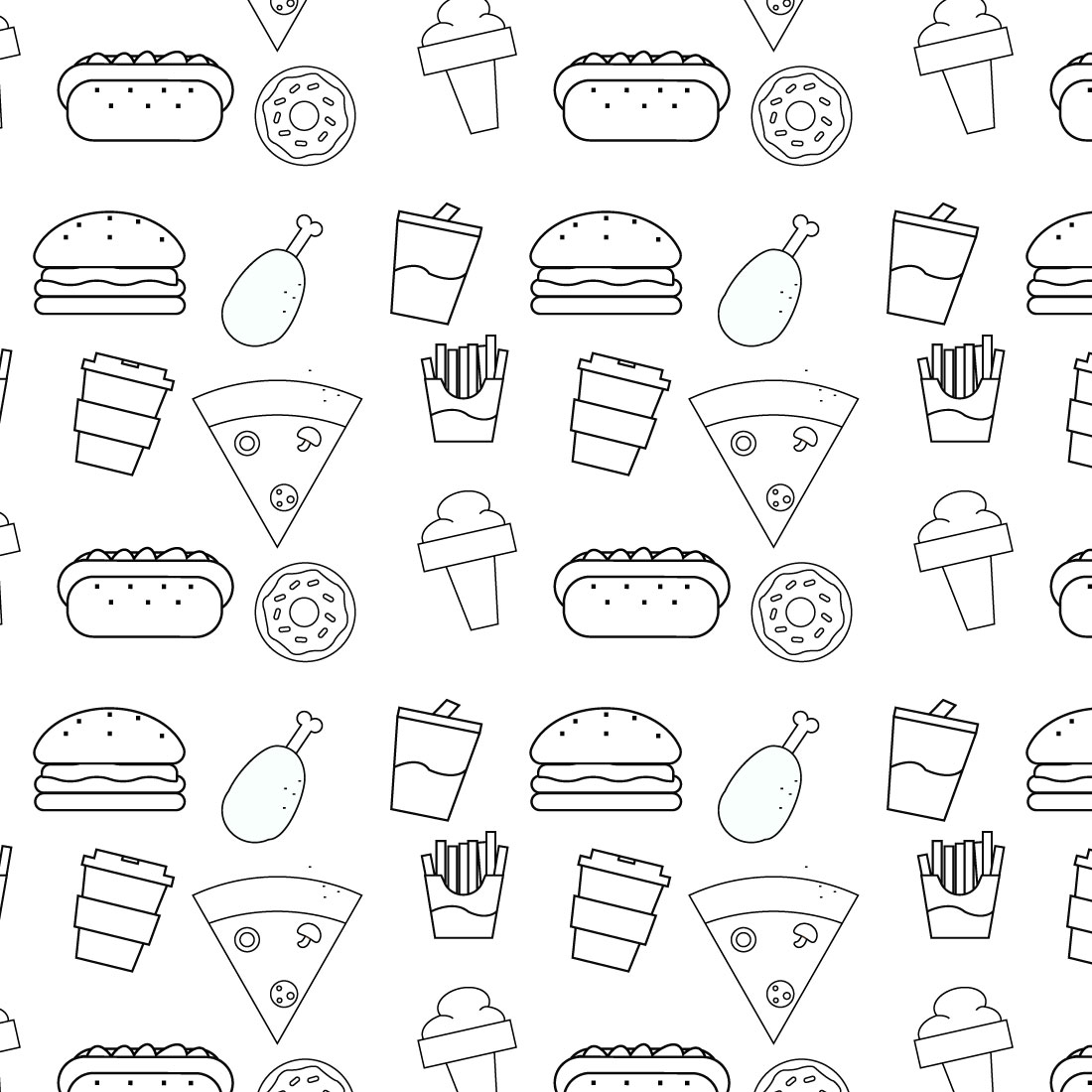 Food Pattern Illustration preview image.