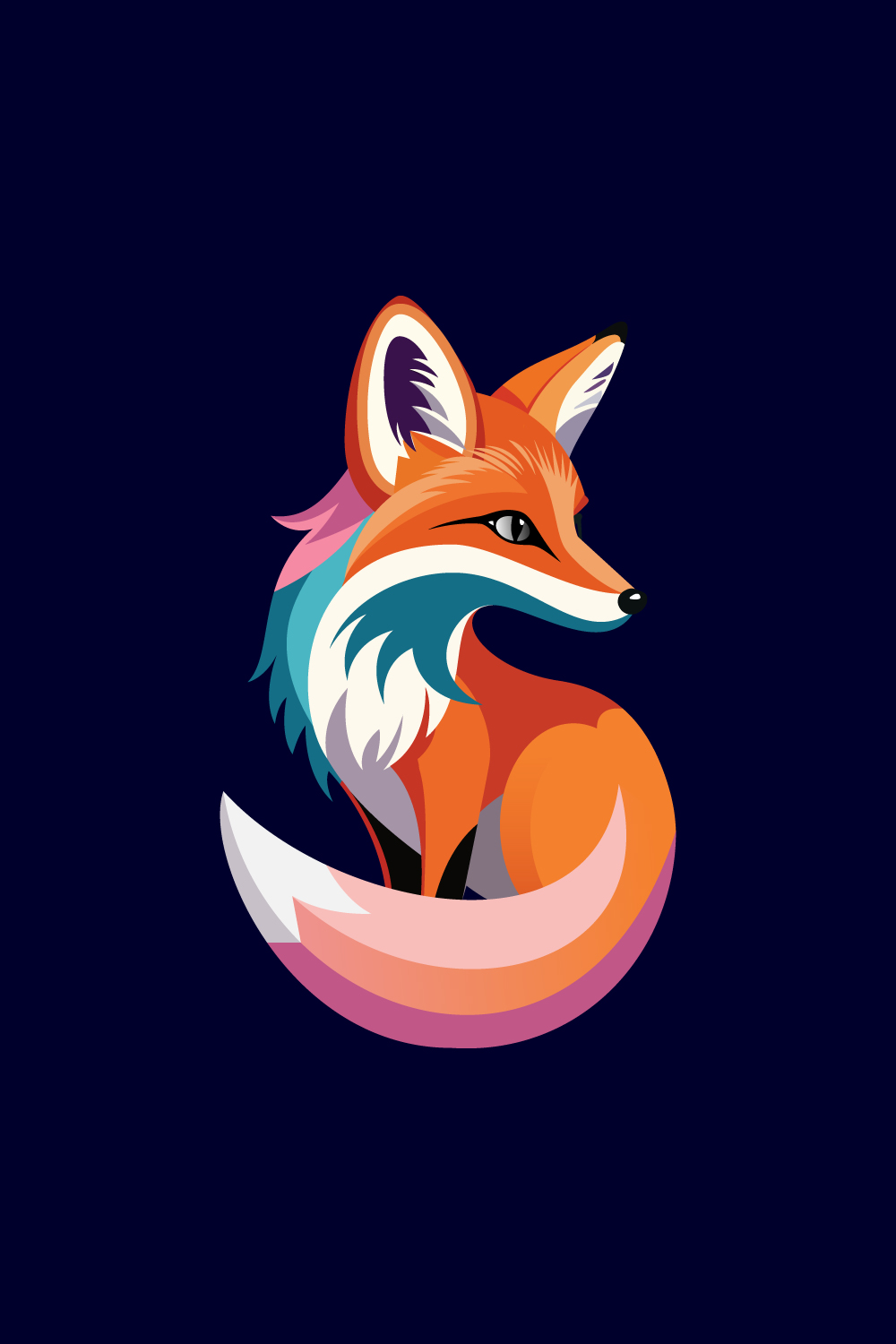 Modern fox logo design template vector illustration Forest animal pinterest preview image.