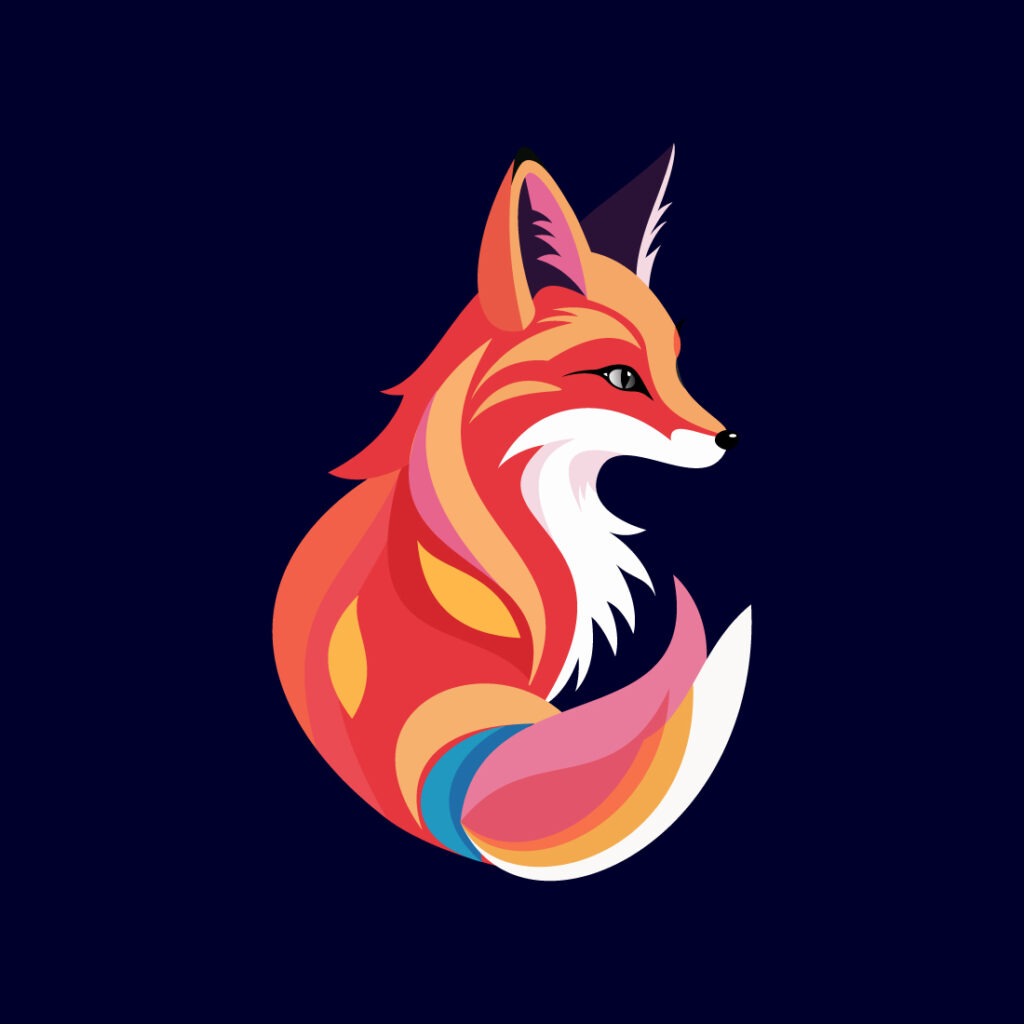 Modern fox logo design template vector illustration. Forest animal ...