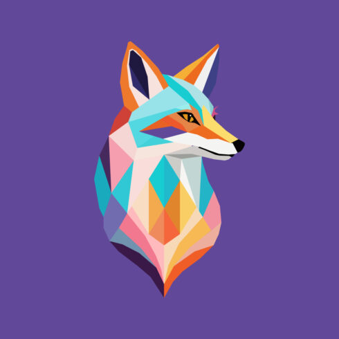 Geometric fox logo design vector illustration Animal logo cover image.